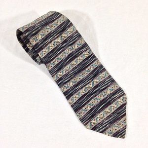 Jules Pilch 100% Silk Neck Tie Blue Stripes 59inch